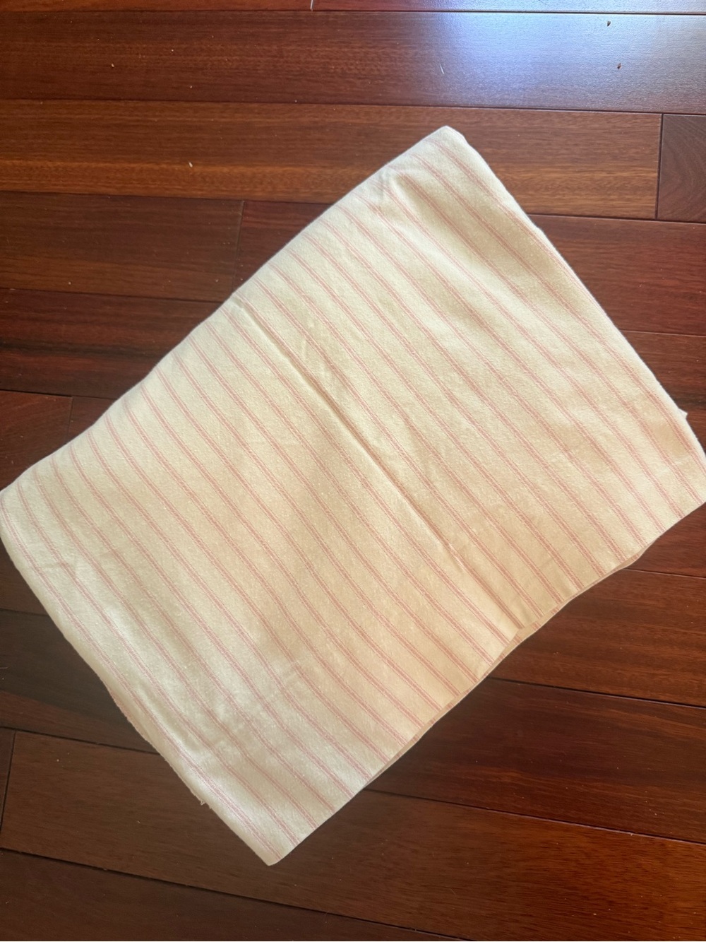 Full Size Flat Sheet (Ticking Stripe Pink) Flannel Measures 86 In By 86 In